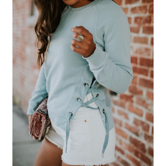 Sincerly Jules Sweaters - 🚫🛑SOLD🚫🛑Sincerely Jules lace up blue pullover